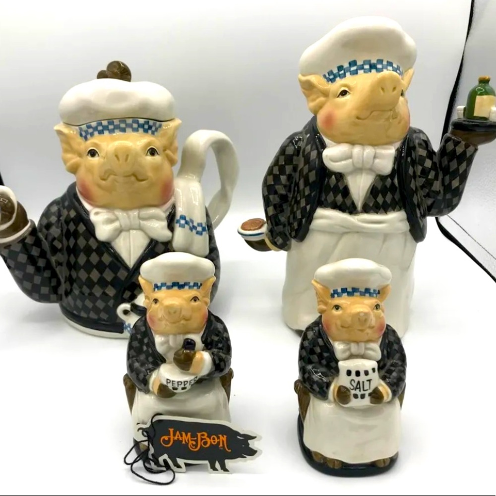 Vintage Department 56 Jam Bon Pigs Set